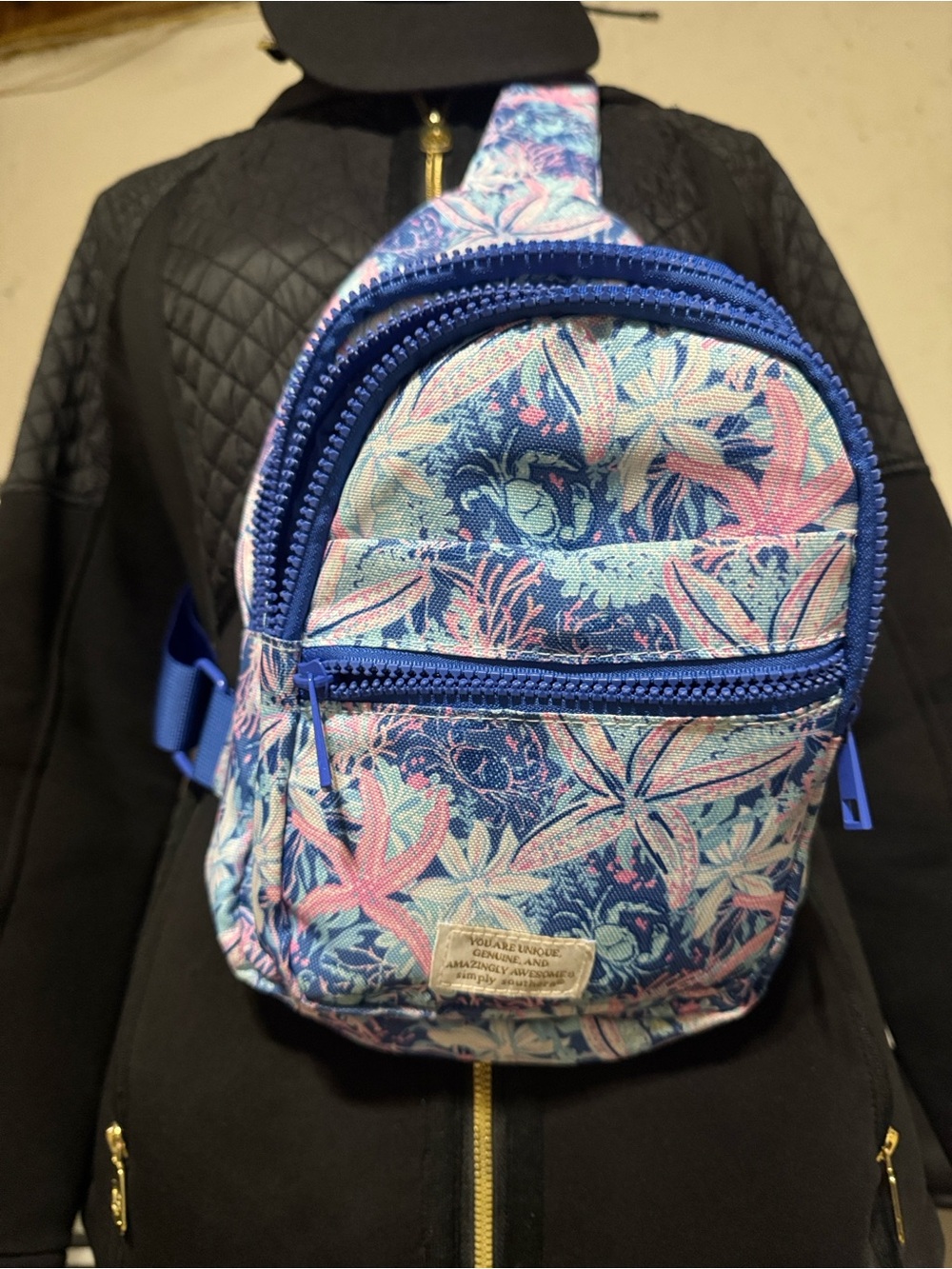 Simply Southern Floral Mini Backpack in Blue & Pink